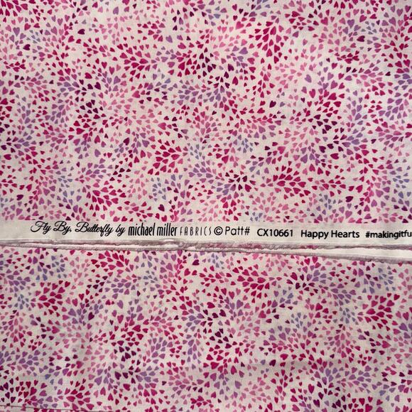 Happy Hearts Pink Purple | Fly By Butterfly | Michael Miller Fabrics | 1/2 Yard - Picture 6 of 6